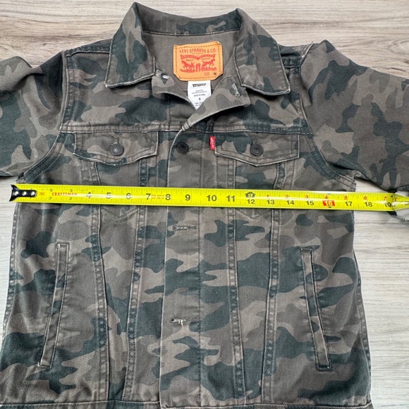 Kids Levi Strauss Camo Denim Jacket Size M Youth 10/12 - Picture 7 of 11